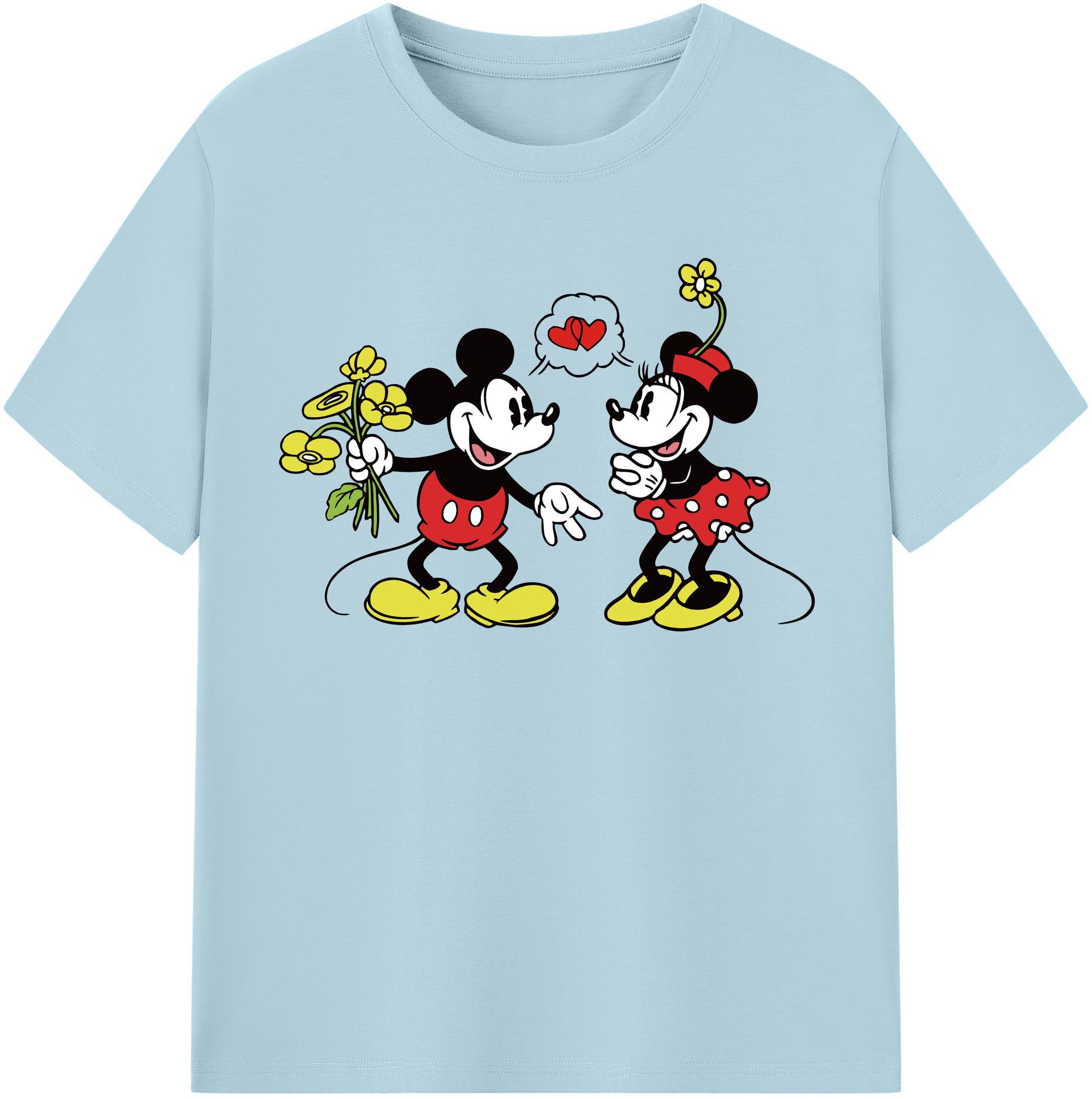 （画像用） ミッキーマウス Mickey Mouse 綿100％半袖Tシャツ（フロントプリント）